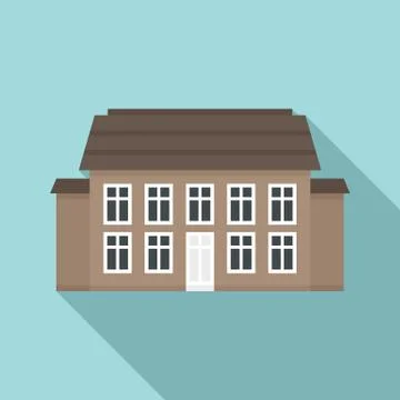 Old cottage icon, flat style Illustration