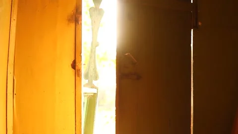 Old Country House Door Opening Stock Footage 234790153