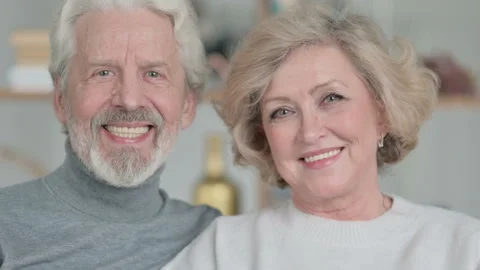 Old Couple Smiling at Camera Stock Footage 148199783