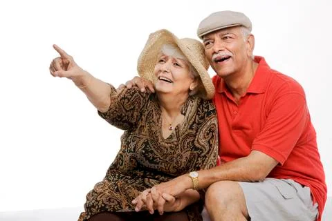 An old couple smiling Stock Photos