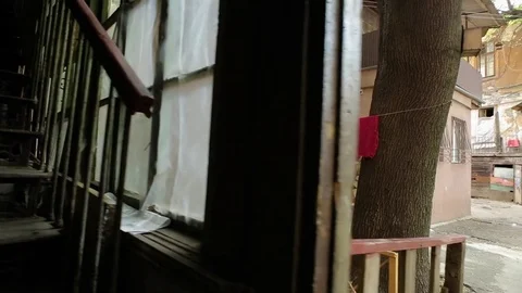 Old courtyard in Odessa Stock Footage 70146028
