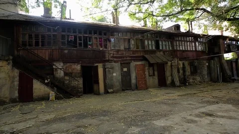 Old courtyard in Odessa Stock Footage 70146127