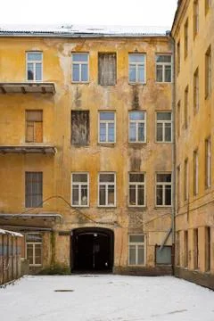 An old courtyard in Vilnius, Lithuania Stock Photos
