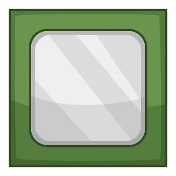 Old cpu icon, cartoon style Stock Illustration