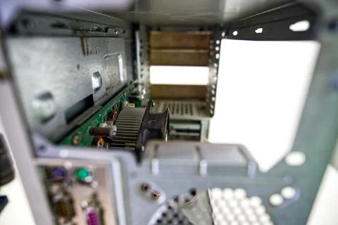 Old CPU with its main components 스톡 사진