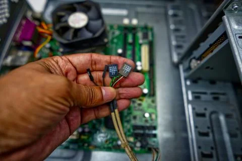 Old CPU with its main components 스톡 사진