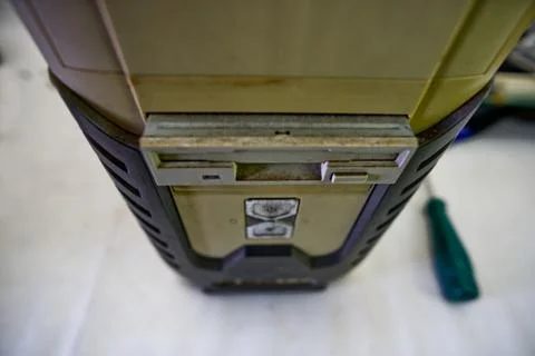 Old CPU with its main components Foto stock