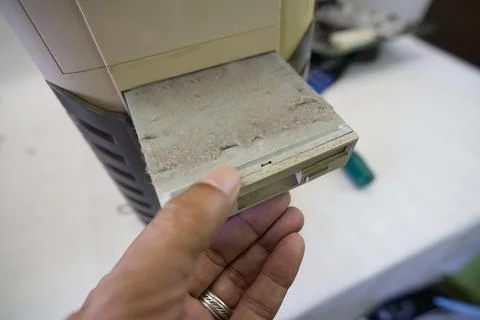 Old CPU with its main components Foto stock