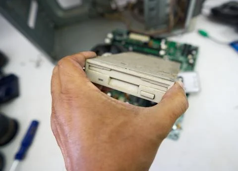 Old CPU with its main components 库存照片