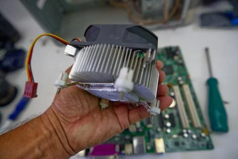 Old CPU with its main components Stock-Fotos