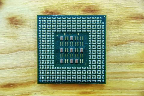 Old CPU socket 478 is damaged Foto stock