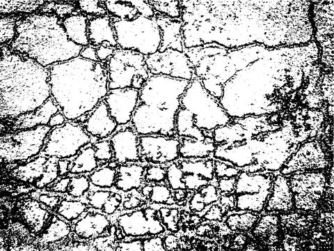 Old cracked asphalt, big vector grunge background created by nature Illustrazione stock