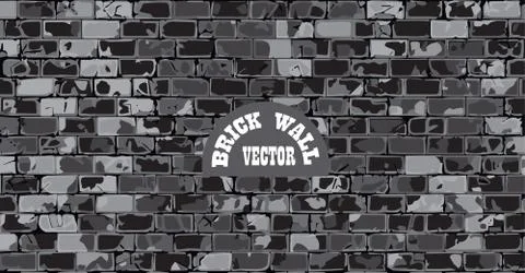 Old cracked brick wall vector Stock Illustration