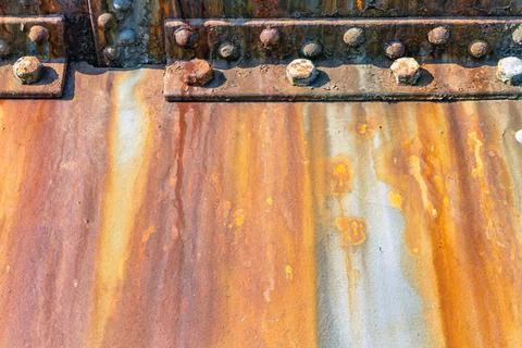 Old cracked rusty paint  background texture close-up Stock Photos