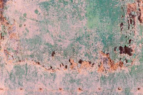 Old cracked rusty paint  background texture close-up Stock Photos