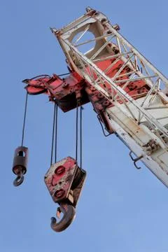 Old crane and hook Stock Photos