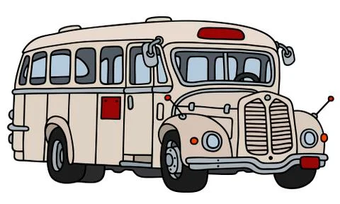 Old cream bus Stock Illustration