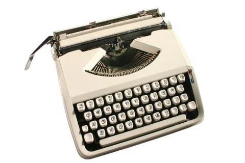 Old cream colored typewriter Stock Photos