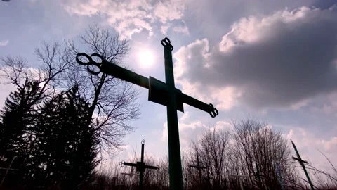 Old cross on graveyard Stock Footage 151485204