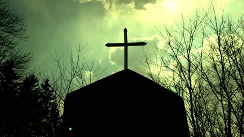 Old cross on graveyard Stock Footage 151485312