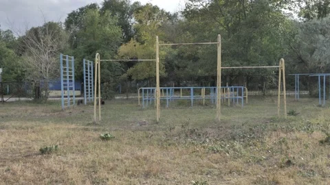 Old Crossbar On Sports Ground Stock Footage 165562653