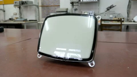 Old Crt Screen Of Broken Tv, Analogue Television Stock Footage 99409304