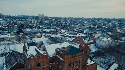 Old crumbling house in the winter Stock Footage 87248527