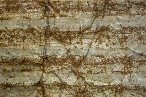 Old crumpled and rusty sheet of metal with horizontal lines. rough texture Foto stock