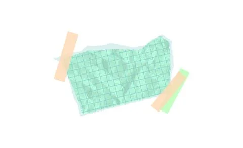 Old crumpled notebook piece features rip, cut shape, perfect for education Stock Illustration