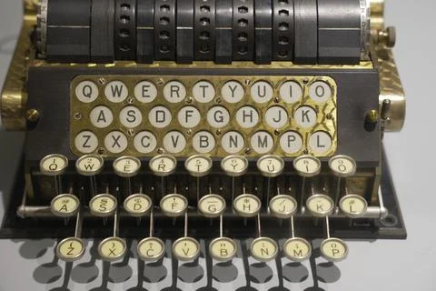Old Cryptological Equipment - Keyboard Stock Photos