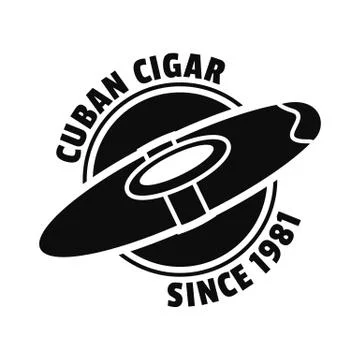 Old cuban cigar logo, simple style Stock-Illustration