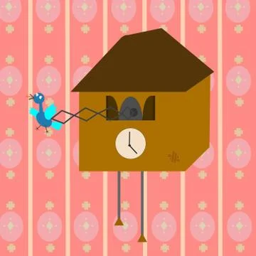 An old cuckoo clock Stock Illustration