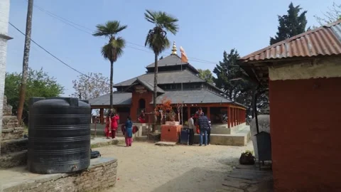 Old cultural temple in the mountain, reshunga Nepal Stock Footage 155277847