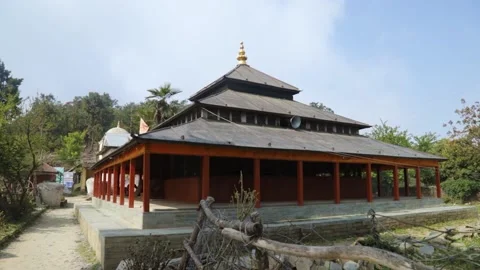 Old cultural temple in the mountain, reshunga Nepal Stock Footage 155277865