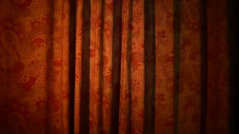 Old curtain in the draft Stock Footage 138390561