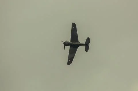 An old Curtiss-Wright Hawk 75 single engine fighter 库存照片