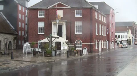 The Old Customs House in the rain Stock Footage 7140717