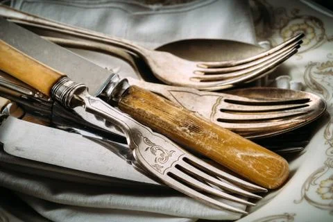 Old cutlery Stock Photos