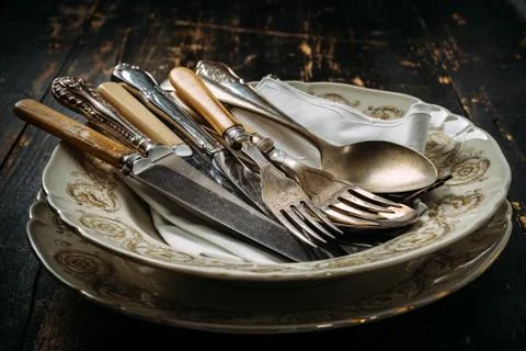 Old cutlery Stock Photos