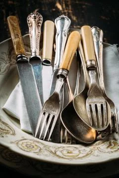 Old cutlery Stock Photos