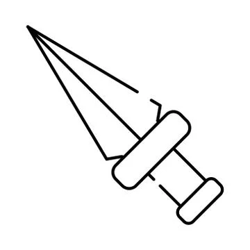 Old dagger line style icon Illustrazione stock