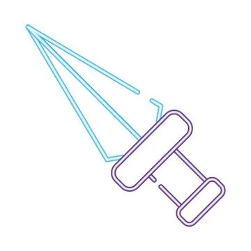 Old dagger neon style icon Illustrazione stock