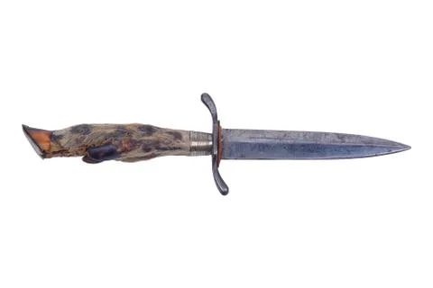 Old dagger on a white background Foto stock