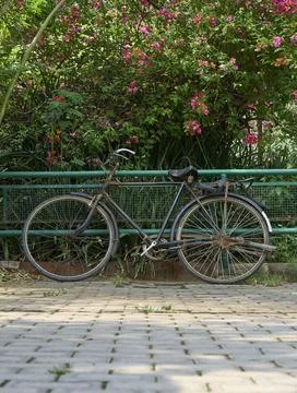 An old damaged bicycle Foto stock