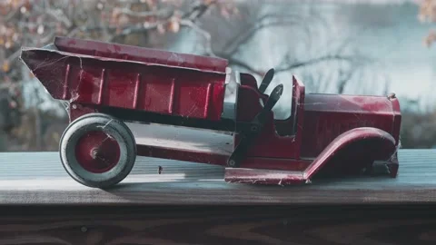 Old damaged toy car broken Stock Footage 167682089