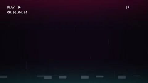 Old damaged VCR playback screen with timecode and static glitch 動画素材 340253224