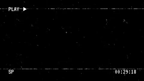 Old Damaged VHS Tape Playing Glitch Screen Overlay with Retro VCR Interface.. Stock Footage 332636126