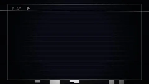 Old damaged VHS tape playing with blank black screen Stock Footage 345212643