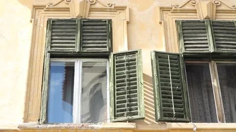 Old  Damaged Windows Stock Footage 46120645