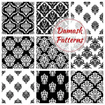 Old damask or damasque seamless pattern background イラスト素材
